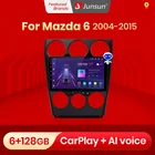 Junsun V1 AI Голосовое CarPlay Автомагнитола Магнитола Мультимедиа автомобиля для Mazda 6 2004-2015  Android auto 4G GPS трекер навигатор 2 DIN 2 дин андройд Аудио Автомагнитолы