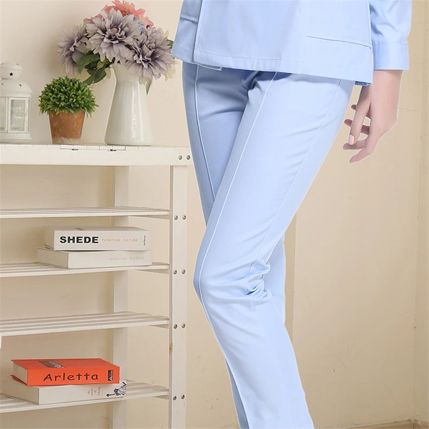 Medical Uniforms for Women Nurse Surgical Pant Hospital Doctors Scrub Work Wear Thin Solid Nursing Scrubs Pant Costumes