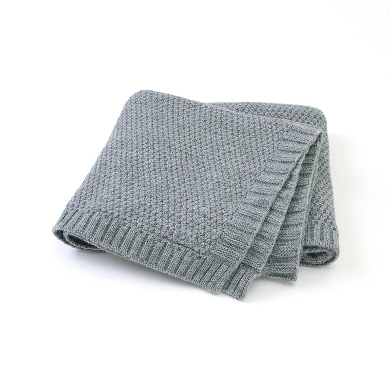 Newborn Baby Knitting Blanket Infant Bebe Girls Boys Swaddling Envelope Wrap Stroller Quilts For Kids Blankets Bedding 100*80CM