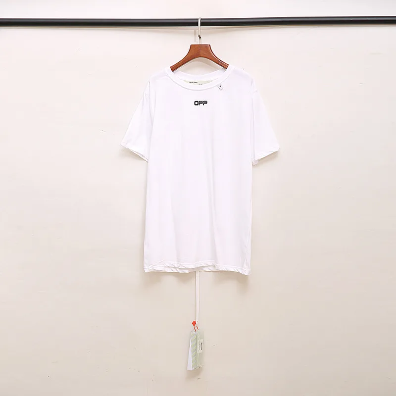 

2020 ow Oil Painting summer streetwear Arrow Trend Hip Hop Cotton Short Sleeve T-Shirt Men's Summer Wholesale off white t shirt