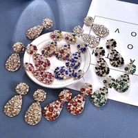 ztech za new colorful crystals drop earrings vintage jewelry accessories for women fashion trend rhinestone pendientes wholesale