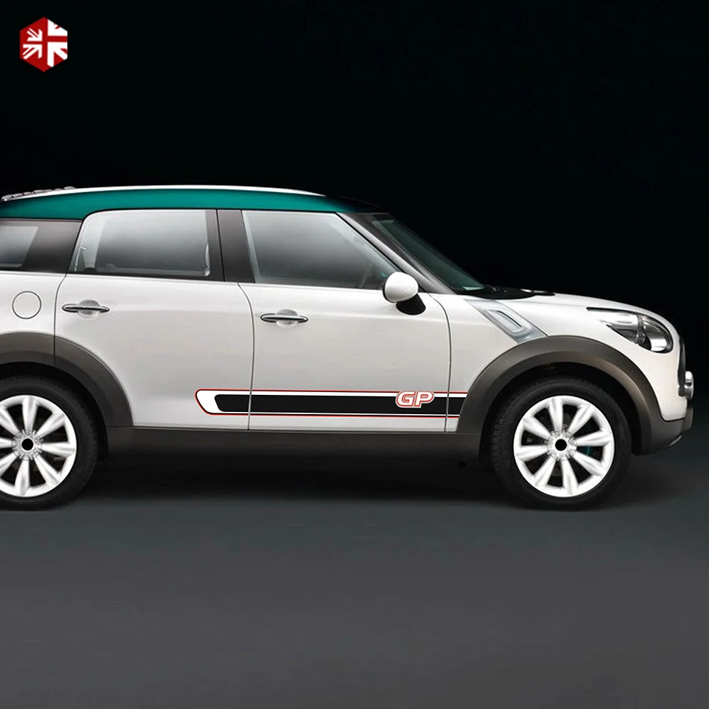 Наклейка с боковыми полосками 2 шт. Виниловая наклейка рисунком в стиле мини-GP для