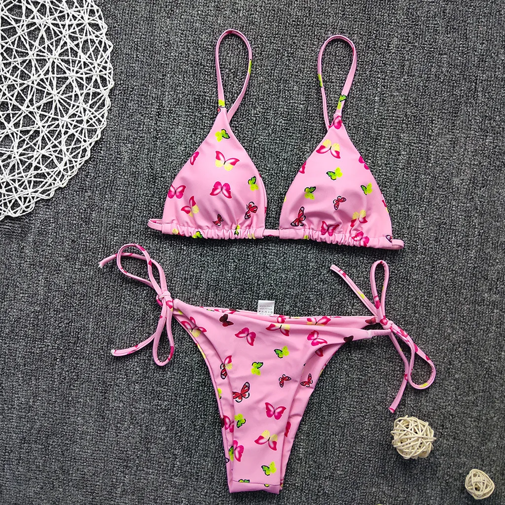 Women Sexy Micro Bikini Thong 2019 Brazilian Swimwear High Cut Swimsuits Halter Strap Bathing