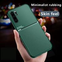luxury silicone car magnetic holder phone case for huawei p40 p30 p20 p10 lite pro nova 7 6 ultra thin leather protection cover