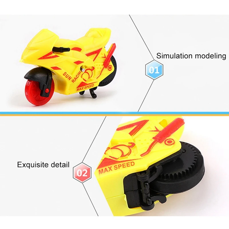 

Cute Pressure Inertia Motorcycle Baby Educational Toy Cartoon Car Toys Children Birthday Gift Random color 1pc