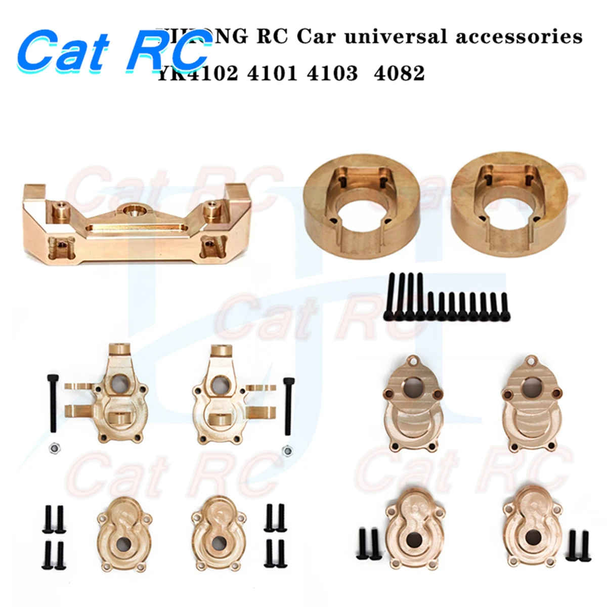 1 комплект YK латунная Передняя рулевая группа, задняя ось, крепление, передний бампер, противовес для 1/10 YK4102 YK4103 1/8 YK4082 RC Crawler