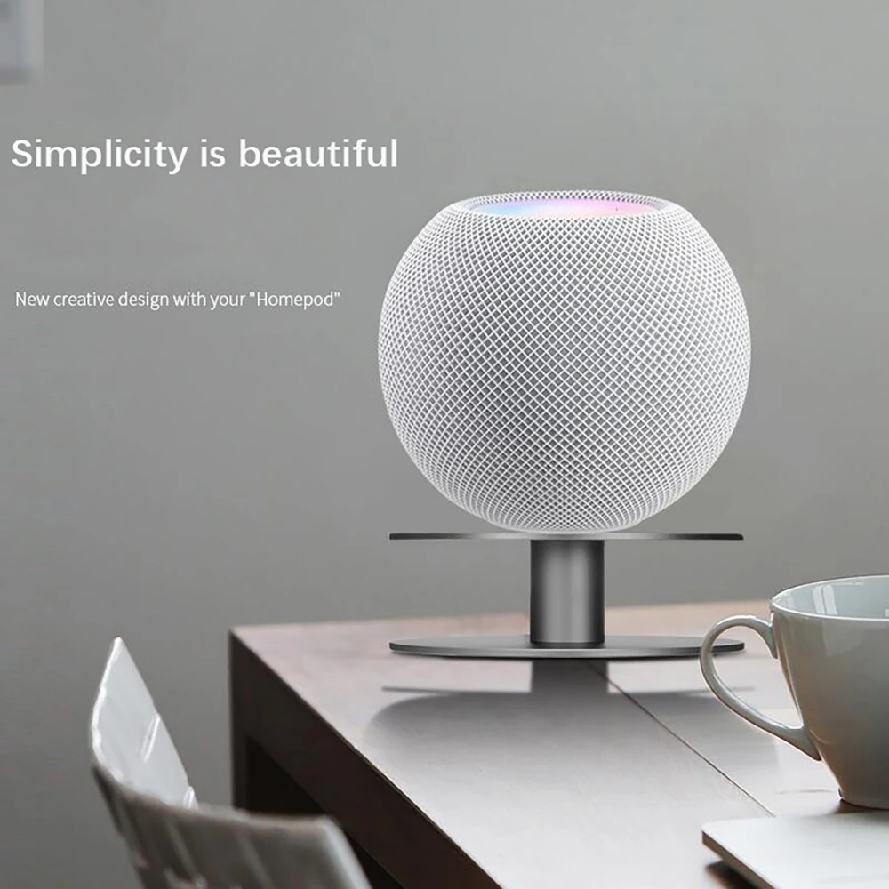 

for HomePod mini Smart Speaker Accessories Aluminum Alloy Portable Desk Holder Organizer Simple Stand Anti-Scroll Base