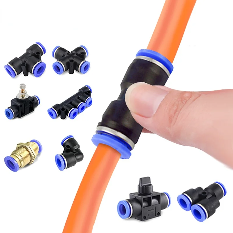 

Pneumatic Fitting Hose Connector Tube Plastic Joint Compressor Push-in Quick Release Pipe for 4mm 6mm 8mm 10mm 12mm Pu Py