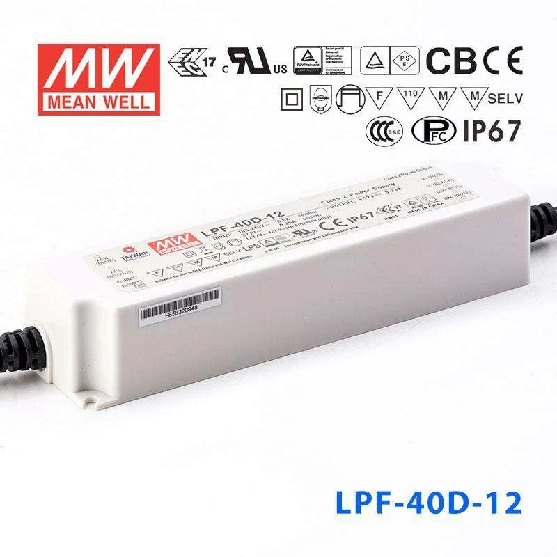 Оригинальный светодиодный источник питания Meanwell LPF-40D 40 08 Вт 220 А в до 12 В
