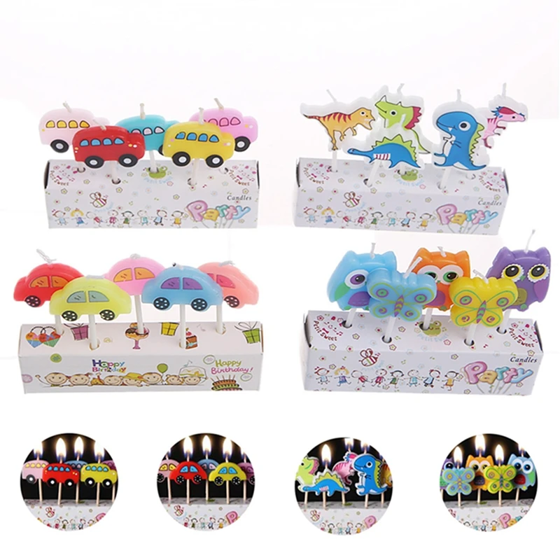 Вечерние Мультяшные свечи 5 шт. топпер для торта С Днем Рождения милое украшение