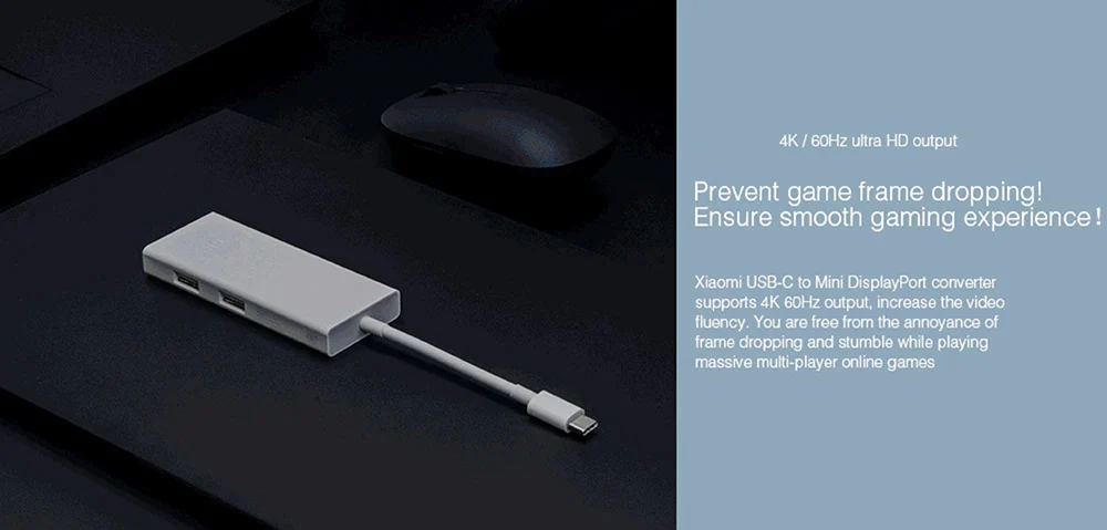 Xiaomi usb type-C к Mini DisplayPort адаптер 4K 60Hz USB-C к Mini DP3.0 конвертер быстрой зарядки для ноутбука Apple MacBook xiaomi