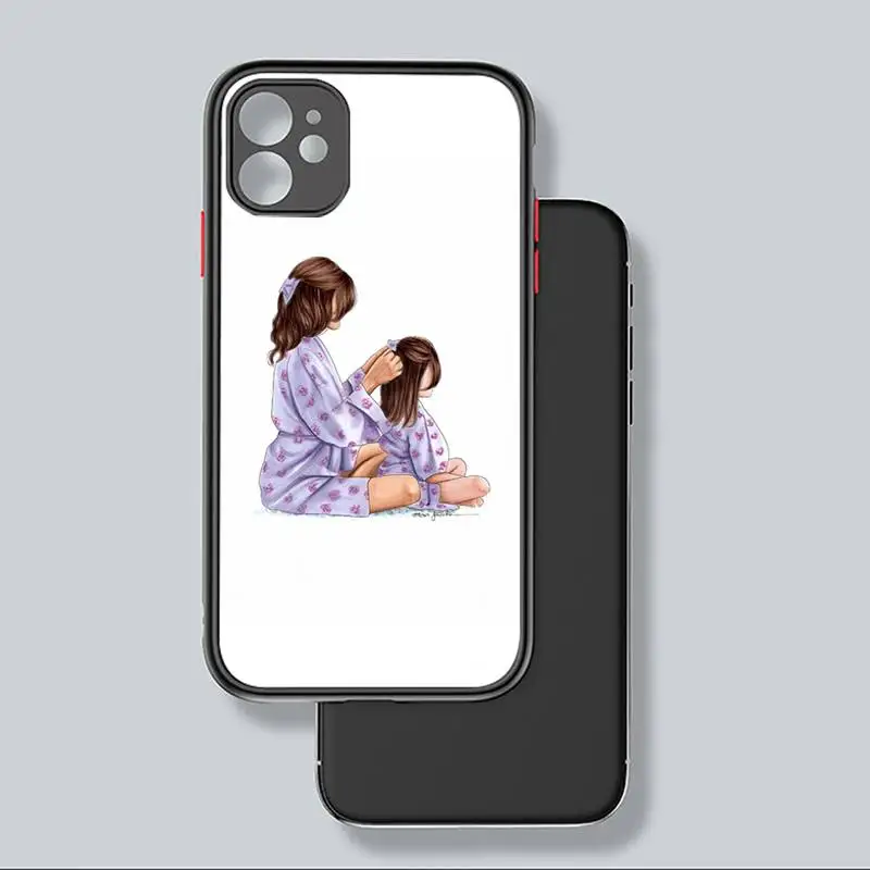 

Mom and baby Phone Case For iphone 12 11 8 7 plus mini x xs xr pro max matte transparent cover