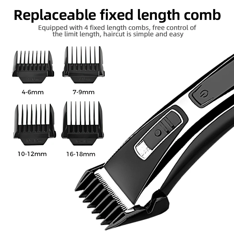 Триммер для волос с керамическим лезвием светодиодный электрический клипер