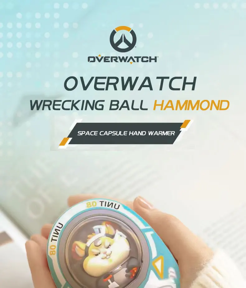 Blizzard Overwatch Co-branded Space Capsule Hand Warmer Wrecking Ball Hammond 5000mAh Power Bank Dual-use 2-in-1 Portable | Электроника