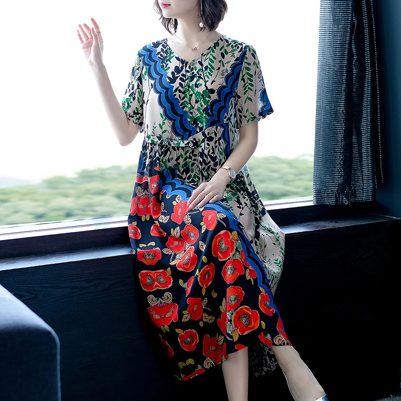 Высококачественное роскошное шелковое платье для женщин Новинка лета 2020