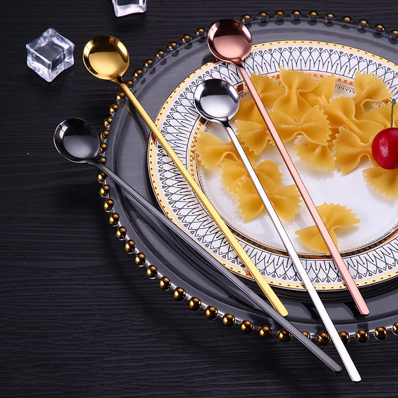 304 Stainless Steel Coffee Spoon Multicolor Round Head Honey Tea Ice Cream Dessert Bar Cocktail Gift Mixing | Дом и сад
