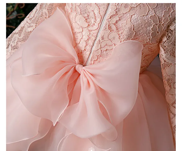 Платье детское с длинным рукавом из тюля кристаллами и бисером | Мать ребенок