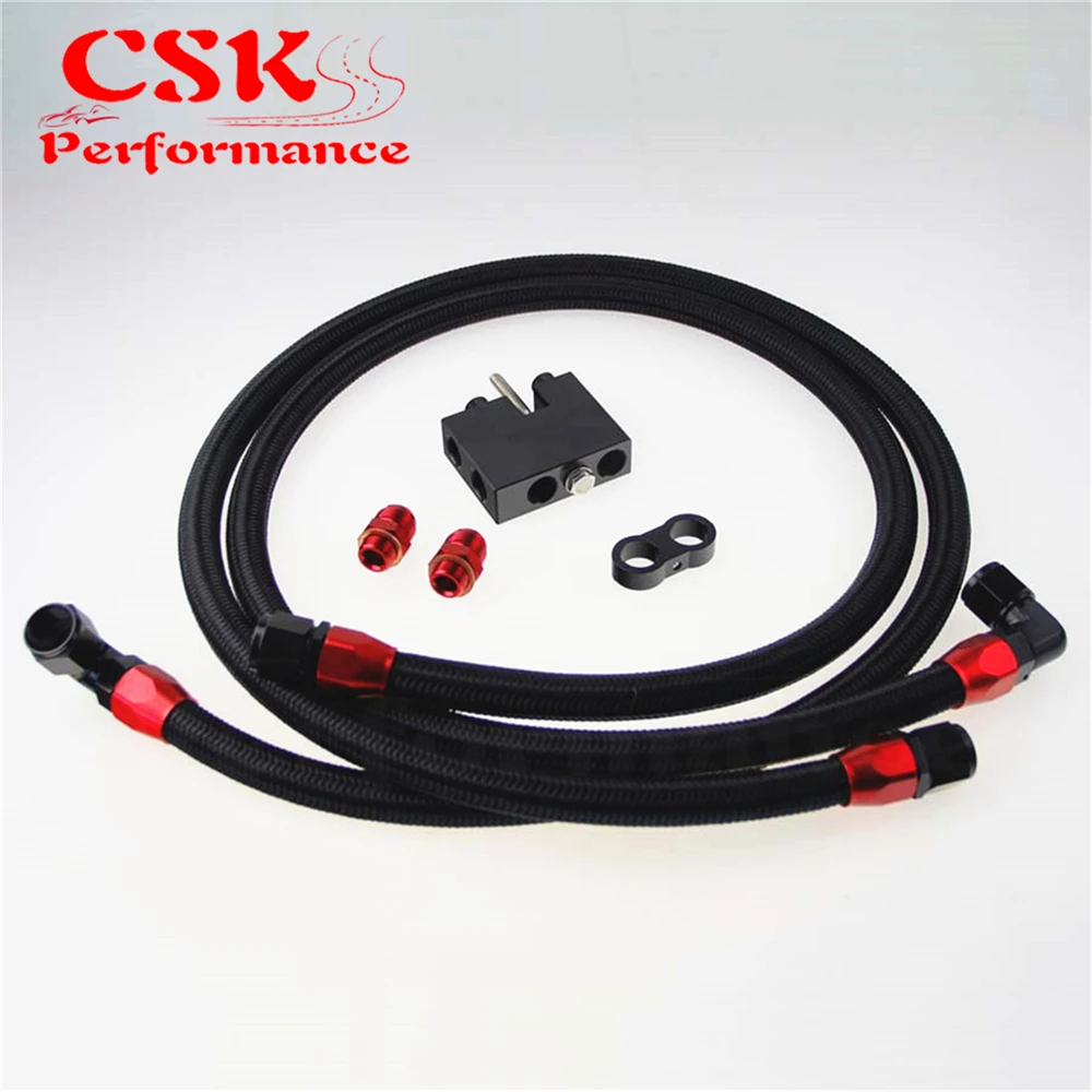 AN10 фильтр Сэндвич-адаптер + нейлоновая оплетка или SS маслопровод Подходит для BMW