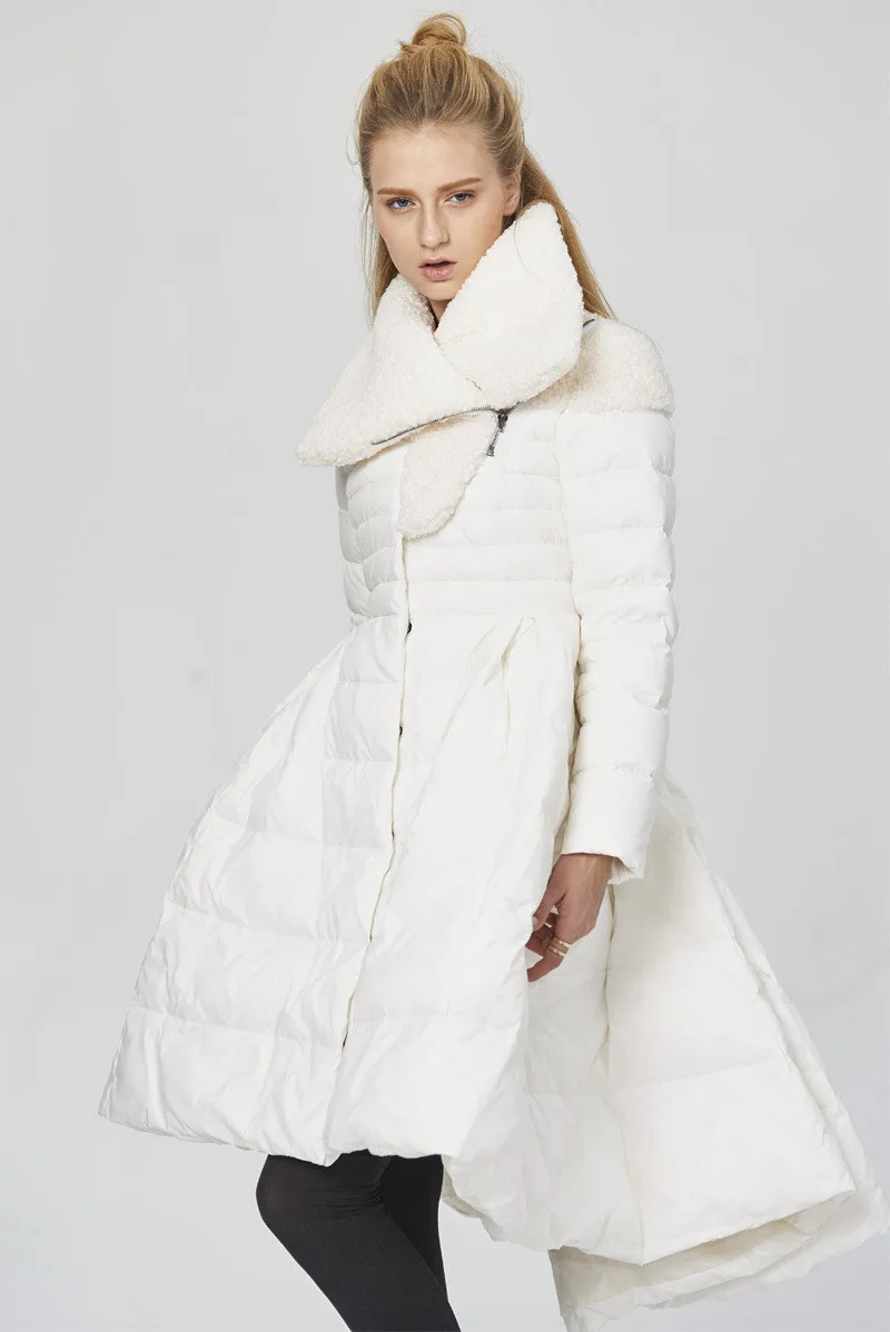 Качественная парка теплое высококачественное зимнее пальто женская белая