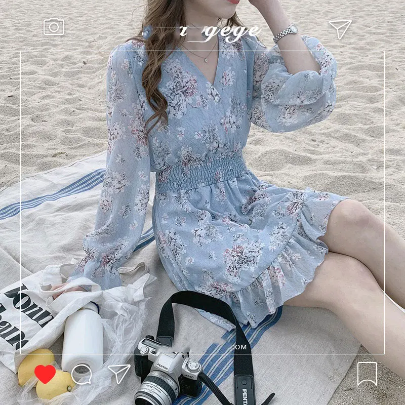 Милые мини платья вечерние с длинным рукавом корейская мода Япония