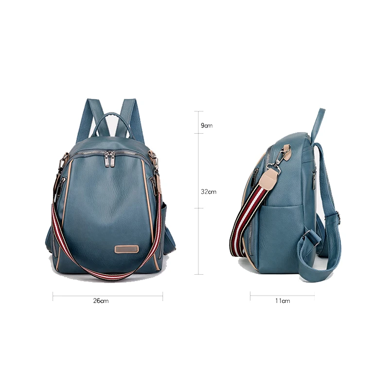 

2020 New Pu Leather Backpacks Women Small Fashionable Solid Soft Backpack Female Trendy Ladies Backbag