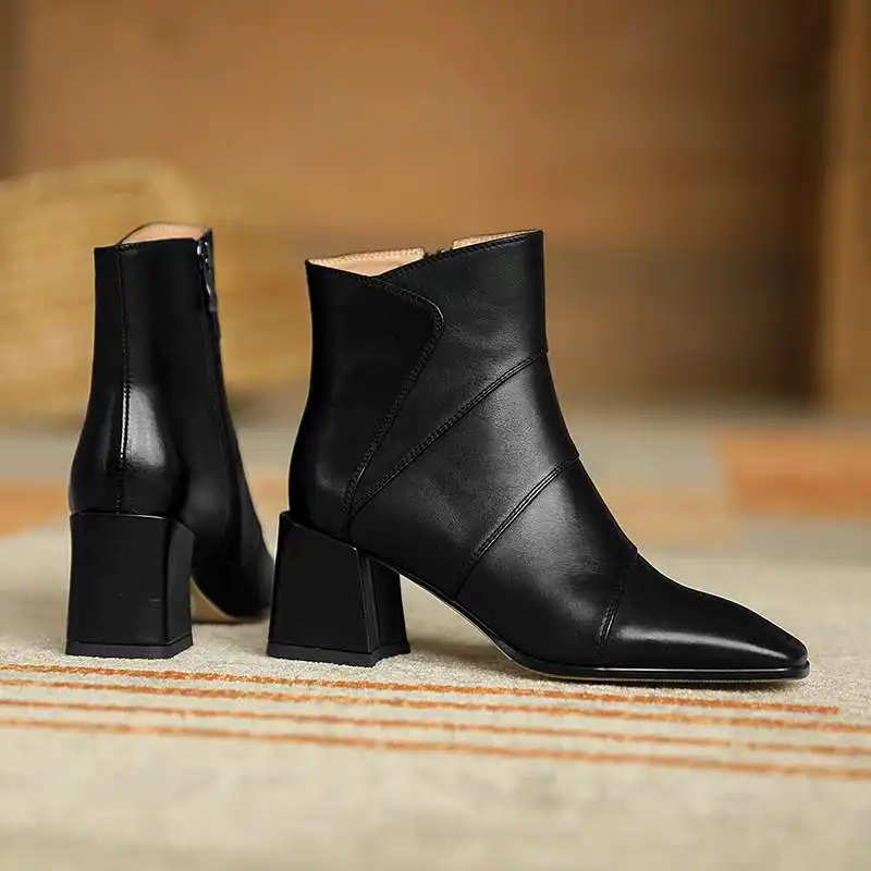 

Vichelo Hot 2021 new arrival vintage British style short boots winter keep warm classic young lady streetwear ankle boots L44