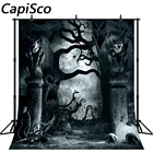 Capisco Хэллоуин фон страшный кладбище Лес Ночь призрак фотография Фон дети ребенок взрослые портреты Фотостудия