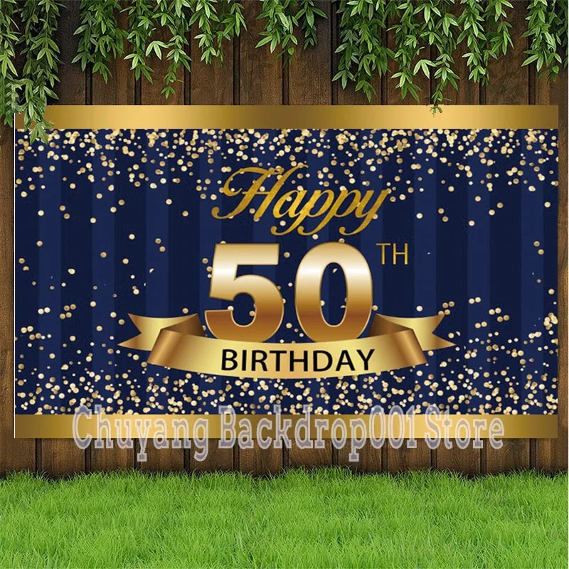 Golden Glitter Happy 20 40th Women Birthday Photo Backgrounds Wine Dinner Table Decor Poster Family Party Backdrops Photography