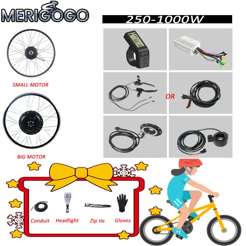 Verkaufen Kostenloser Versand 1000W 48V Elektrische Fahrrad Kit Ebike Conversion Kit Vorne 16 Zoll Rad Motor Ausgerichtet Hub Motor Elektrische Bike Kit