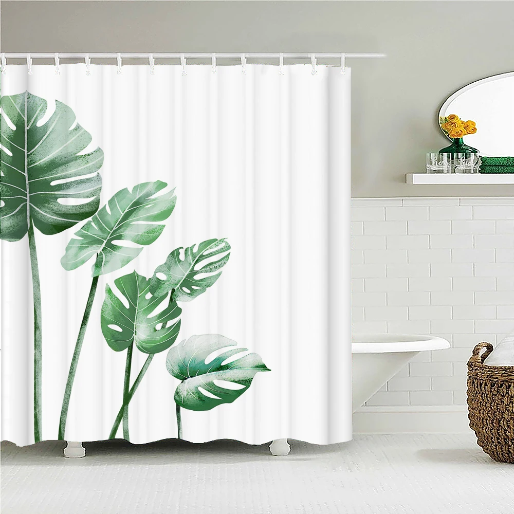 Ткань с ярким цветочным рисунком зеленых растений ладони Водонепроницаемая