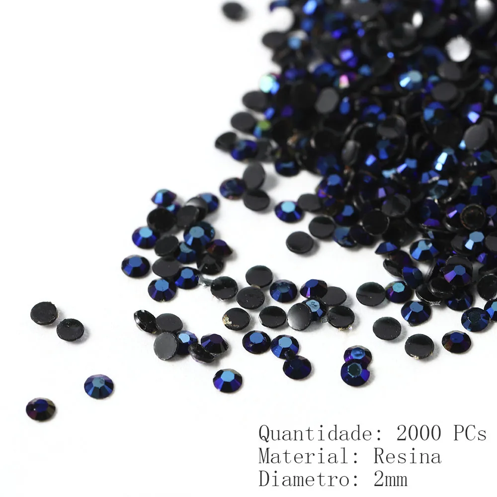 

Black AB Diamond Jewelry Nail Art DIY Rhinestones Decorations Shiny Stones Charm Manicure Accessories 2000Pcs/Bag Hot Selling