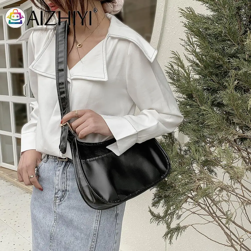 

Vintage Women Bag Solid Color Shoulder Messenger Ladies PU Leather Purse Elegant Ladies Handbag Shoulder Bag for Women