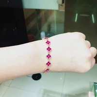 17cm luxury copper alloy best friend bracelet for women japanese korean style diy set aaa zircon red fashion braceles jewelry