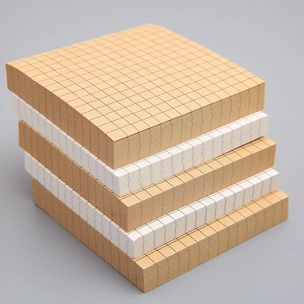 

160 Pages Adhesive Sticker Message Note Book Notepad Memo Stationery Home Office Pad Grid Checkered Y2Z9