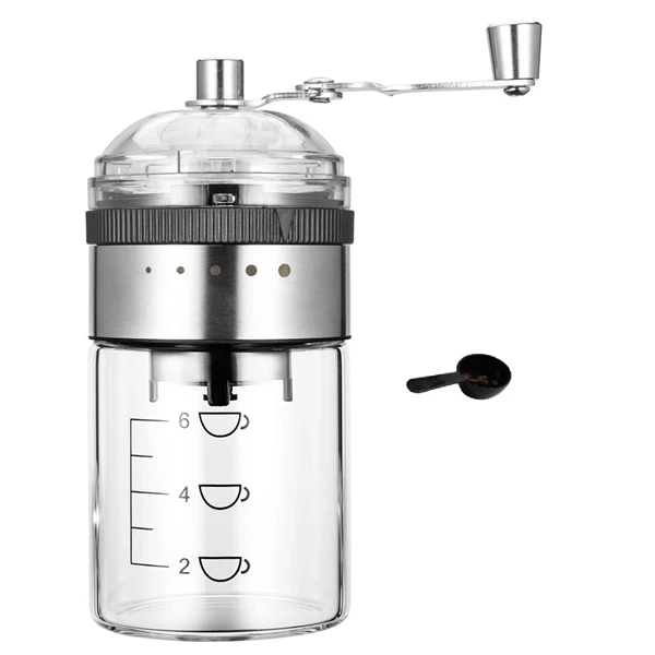 

Ручная кофемолка с регулируемой ручкой, с ложкой