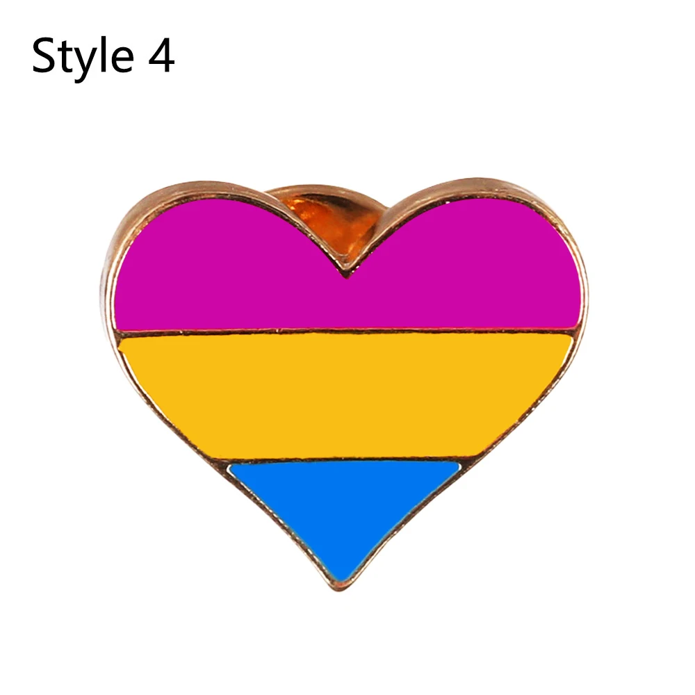 Style 4(1PC) 1/наряды, 2 вещи в комплекте, унисекс, ошейник украшения на заколках ювелирные изделия аксессуары под искусственные бриллианты, разноцветные стразы образуют форму сердца эмаль на булавке на гей нагрудный знак Джинсовая Шляпа Броши Для мужчин Для женщин - Цвет: Style 4(1PC)