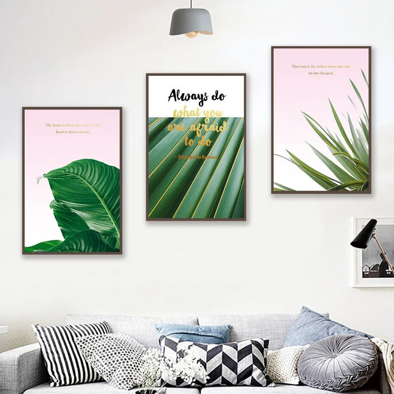

Nordic Home Decoration Palm Green Plants Tropical Palm Banana Turtle Leaf HD Canvas Prints And Poster Wall Art Home Decor 3-45
