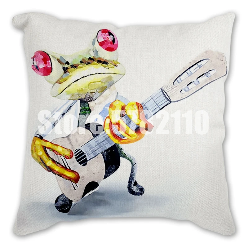 Полиэстеровый Чехол на подушку Рождественская мультяшная собака лягушка зебра