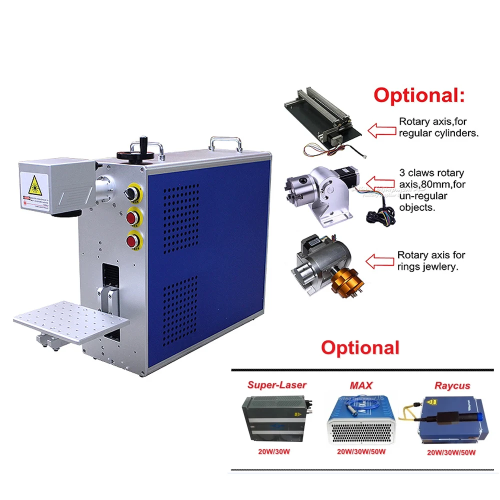 Мини Все в одном волоконный лазер маркировочная машина супер-лазер Max Raycus