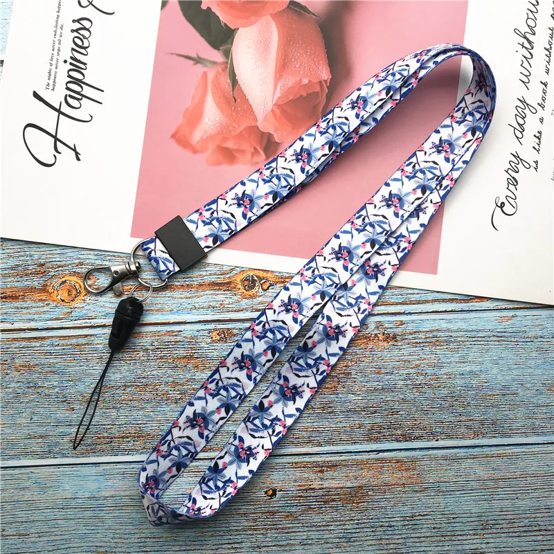 Neck strap Cell phone Lanyard for keys ID card Mobile Phone straps Floral Fashion Flower necklace Handphone strap keycord long