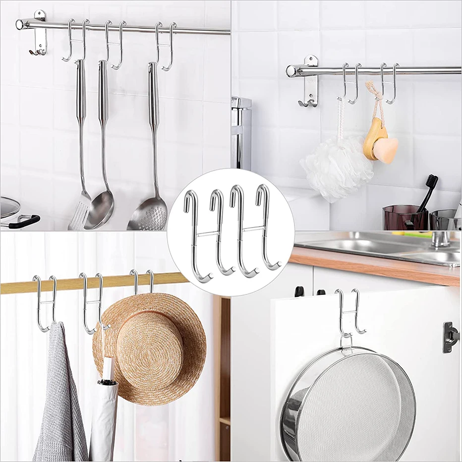 Крючок для двери душа из нержавеющей стали над безрамной стеклянной дверью