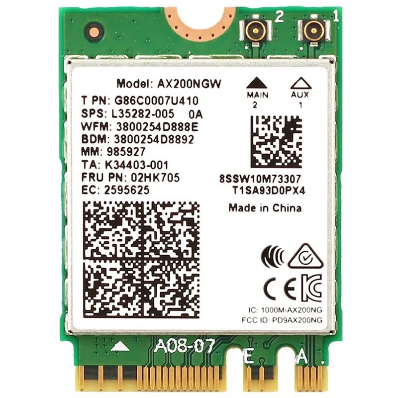 AX200 следующего поколения Wi Fi 6 сетевая карта M.2 NGFF Ax200Ngw 160 МГц 802.11Ax/Ac 2 4 ГГц 5 BT 0 MU MIMO