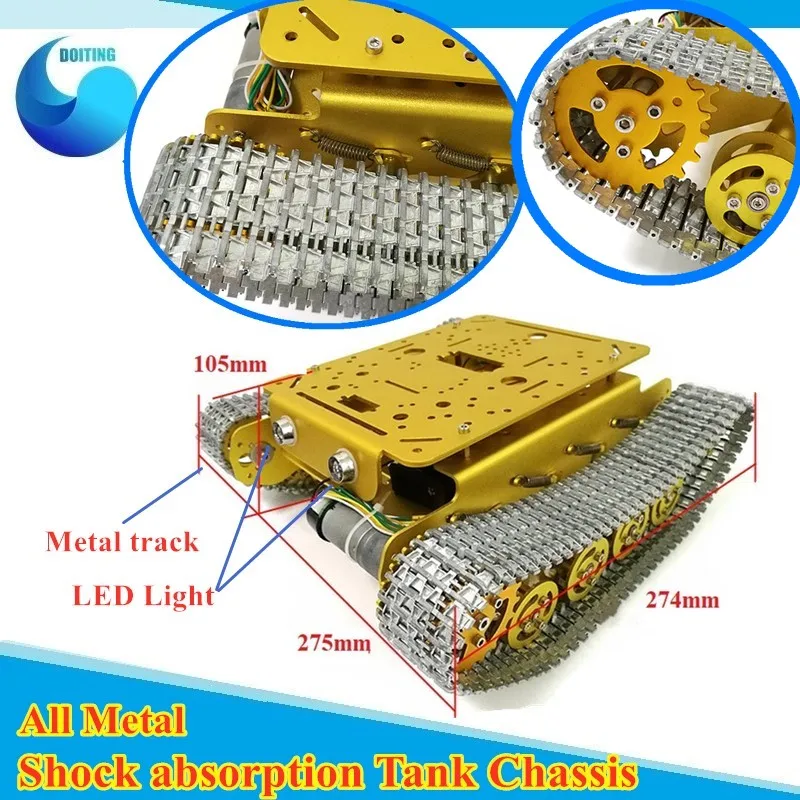 RC kit TS100 амортизирующий металлический робот бак шасси с алюминиевым сплавом рама