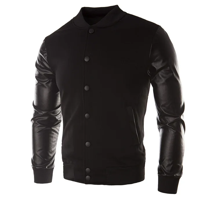 

Stitching PU PiWei baseball uniform colored men coat
