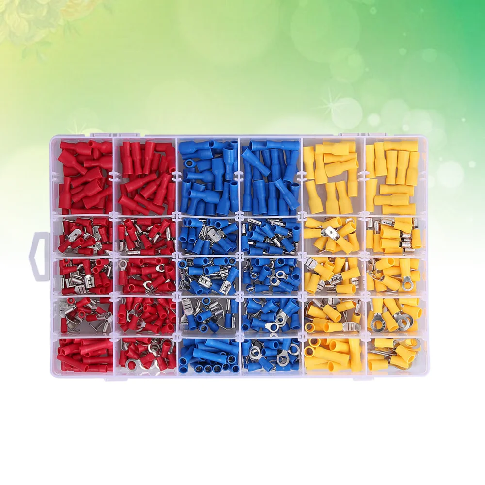 

500pcs Insulation Terminals Heat Shrink Wire Crimp Connector Cold Pressed Insulated Cord Wire End Terminals