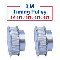 1 piece pulley 3m 45t46t48t50t slot width 11 mm pulley wheel rough hole 6 mm aluminum material for width 10mm 3m timing belt