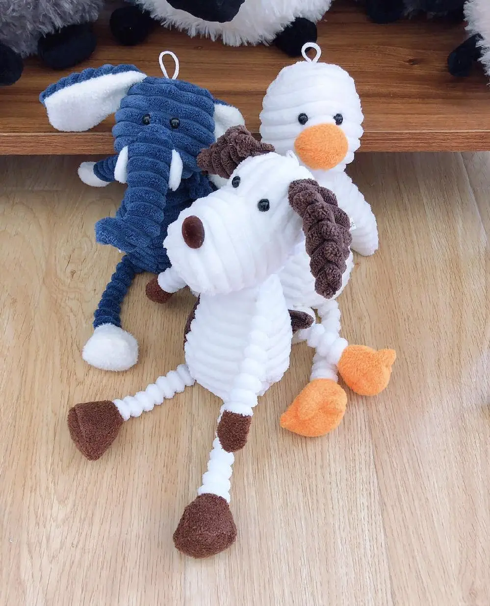 Полосатая бархатная кукла серии животных в лесу слоны львы лисы свинки утки