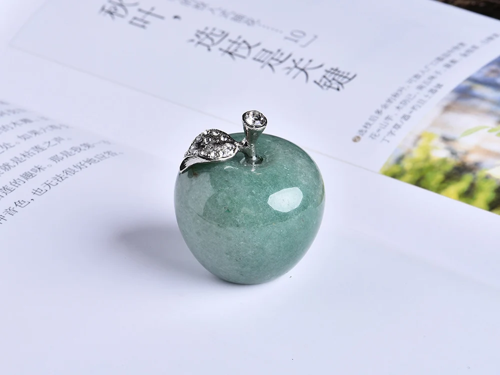 1 шт. натуральный кристалл Роза кварц яблочный орнамент модная пара Рождество домашнее декоративное Свадебное Украшение Аксессуары