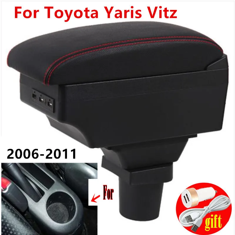 Подлокотник для Toyota Yaris Vitz Hatchback 2006 2011 консоль хранения 2007 2008 2009 2010 светодиодный
