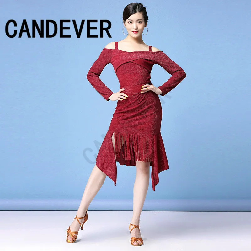 Платье для латинских танцев соревнование Танго/ча ча/Румба/Самба бахрома